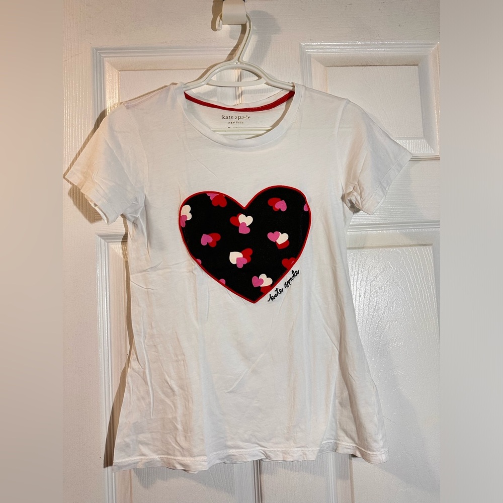 Kate Spade White tee with heart patch